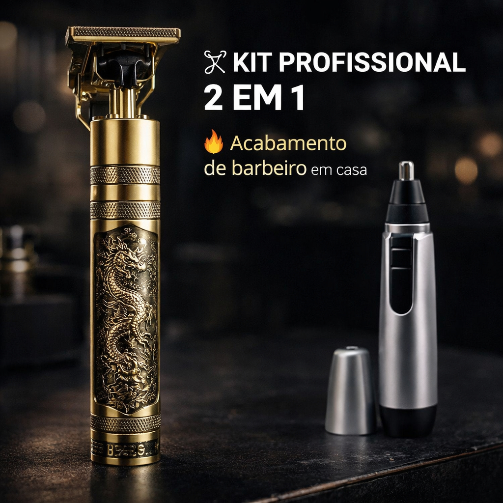 Kit cuidados masculinos  Barbeador e aparador pelos Maquina cortar cabelo dragão
