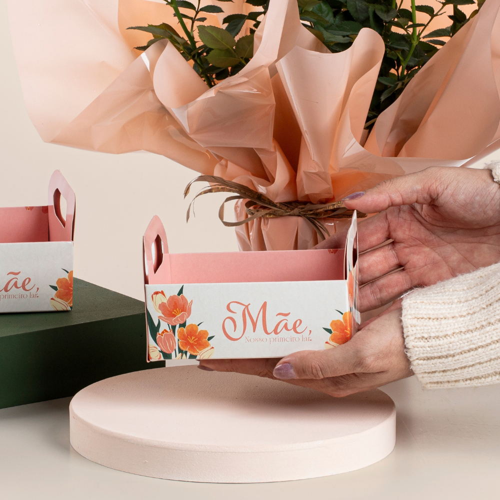 Embalagem Dia das Mães - Caixa Mini Caixote para Presentes e Lembrancinhas (05~15 uni.)