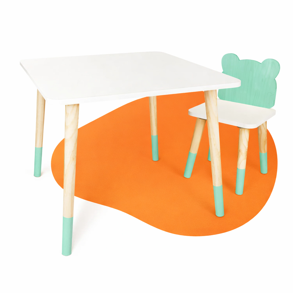 Imagem Mesa Cadeira Infantil Urso Madeira Brinquedo Pedagógico Mobiliário Quarto Lúdico Montessori Criança Kit Livro Educativo