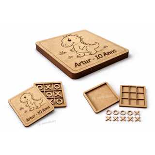 Kit c/ 10 jogos da velha Personalizado em MDF 10cm Ideal lembrancinhas de aniversário/Brindes! em Oferta na Shopee