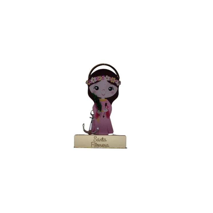 Totem Santa Filomena Imagem Santa Filomena Santa Filomena MDF Santa Filomena Totem Religioso Católico Acrílico Decoração