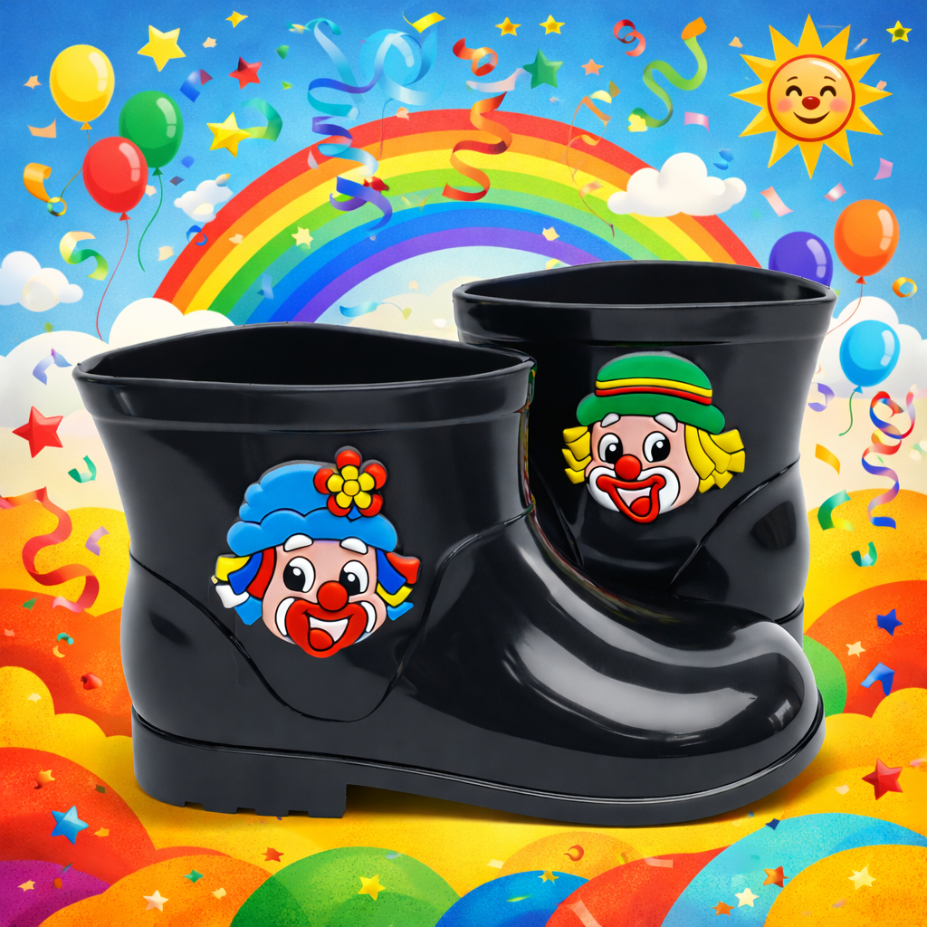 Galocha Infantil Bota Palhaço Patati Patata Impermeável Confortável Solado Emborrachado Envio Rápido
