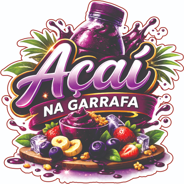 Detalhes do ETIQUETA AÇAÍ NA GARRAFA – Adesivo Prova d água , modelo ja pronto para usar!!  Nao personalizado