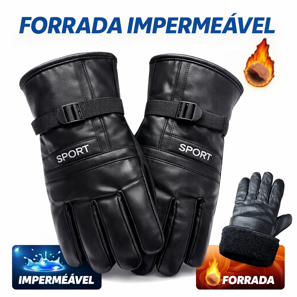 Luva Motoqueiro Motociclista Moto Couro Impermeável Forrada Cano Alto Frio Chuva em Oferta na Shopee