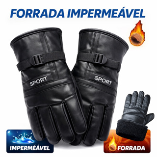 Luva Motoqueiro Motociclista Moto Couro Impermeável Forrada Cano Alto Frio Chuva em Oferta na Shopee
