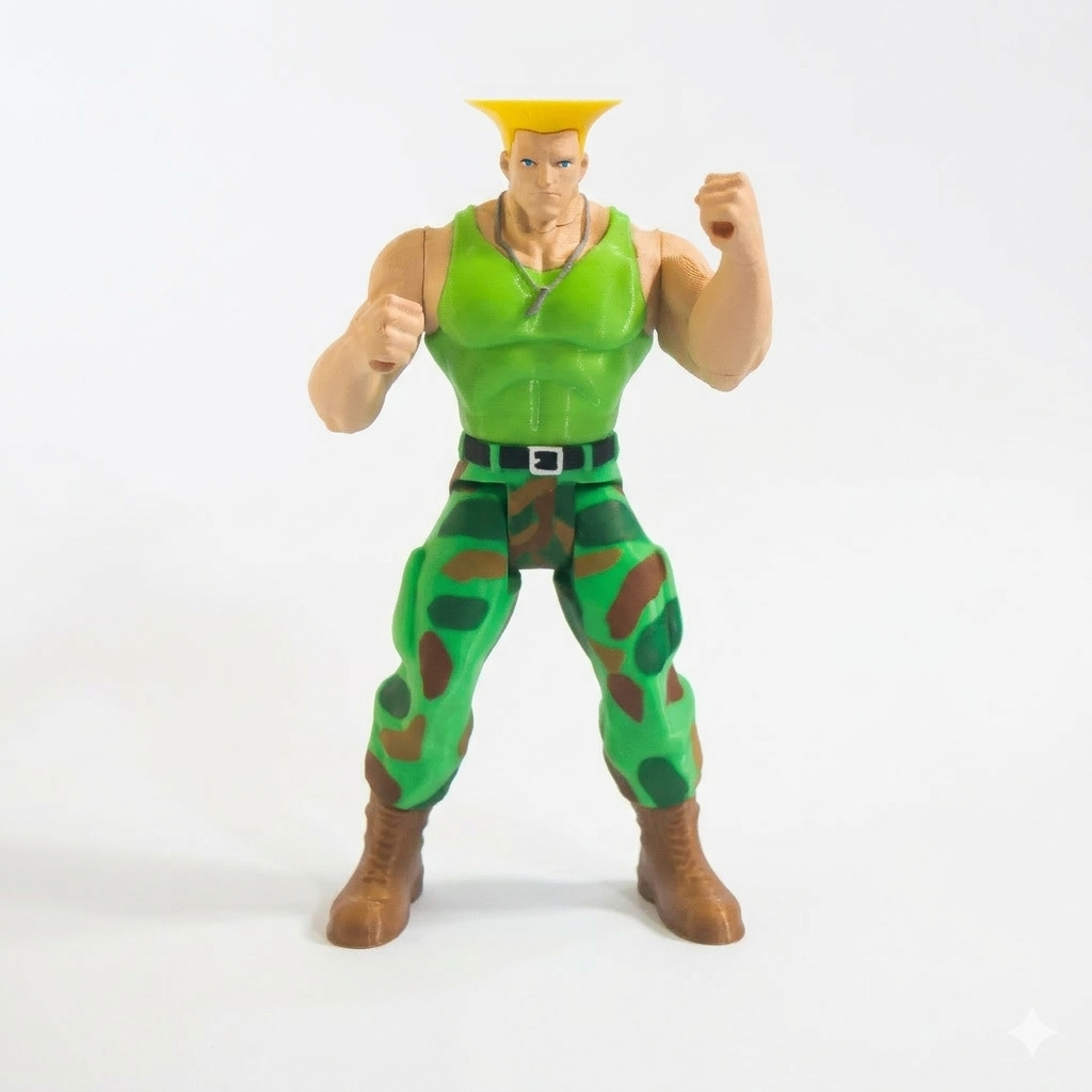 Guile Street Fighter 2 Retrô Boneco Articulado 3D 13cm Action Figure em Oferta na Shopee