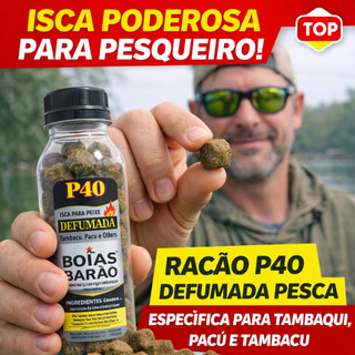 Isca Para Peixe Ração P40 Defumada Boias Barao Tamba Pacu Pesqueiros Pesque E Solte Gigantes