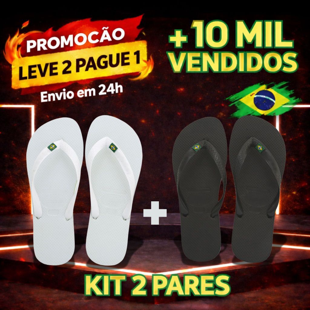 KIT Chinelos Masculino e Feminino Do Brasil Borracha Original Anti-Derrapante UNISSEX em Oferta na Shopee
