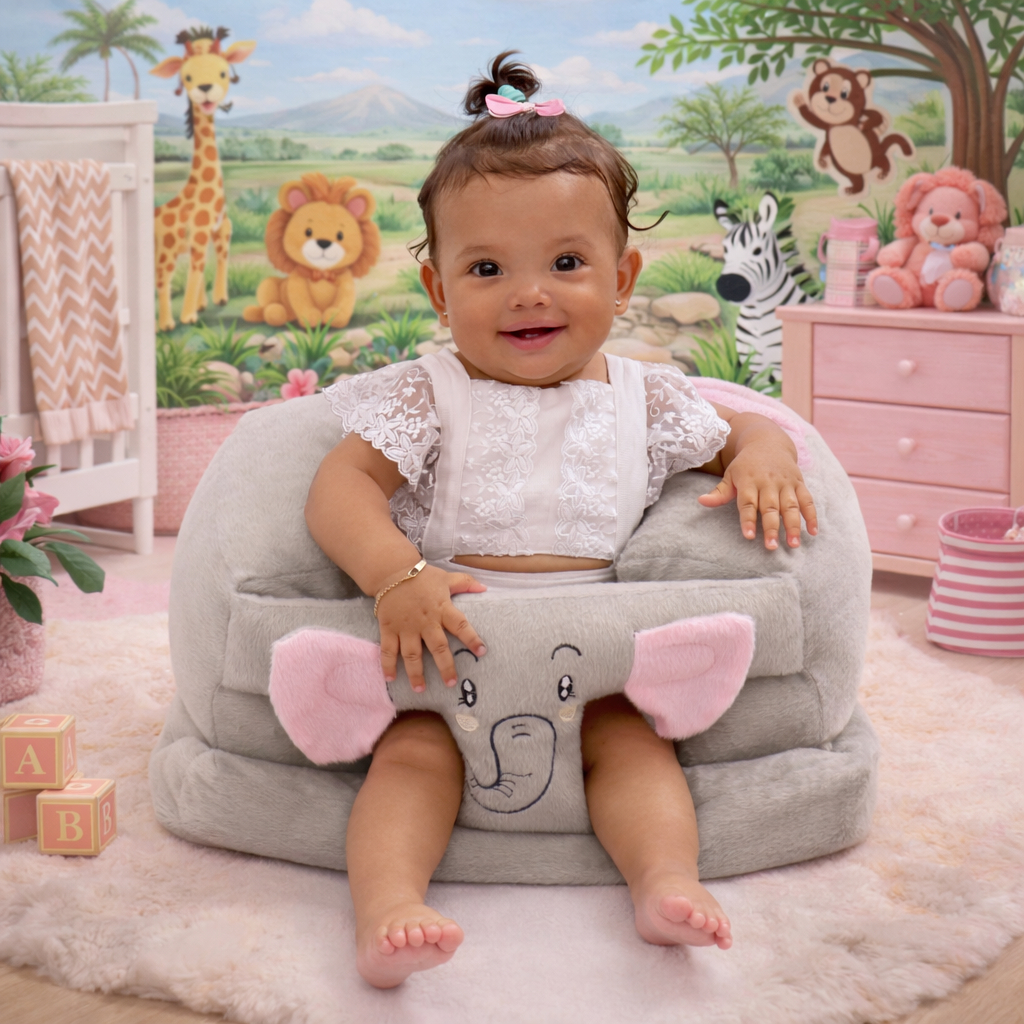 Assento De Bebê e Cadeirinha Sofázinho Multiuso Estofada Menino e Menina