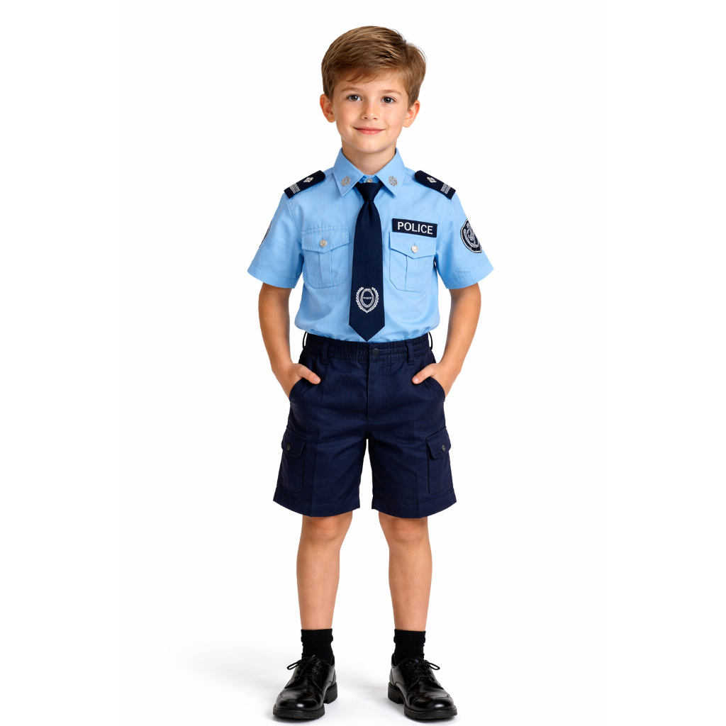 Fantasia Infantil Uniforme Policial Menino Farda Luxo Festa Cosplay em Oferta na Shopee
