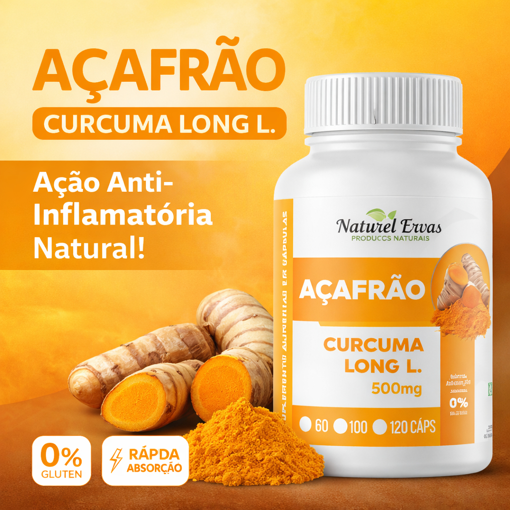 SUPLEMENTO AÇAFRÃO 120 CÁPSULAS CÚRCUMA L