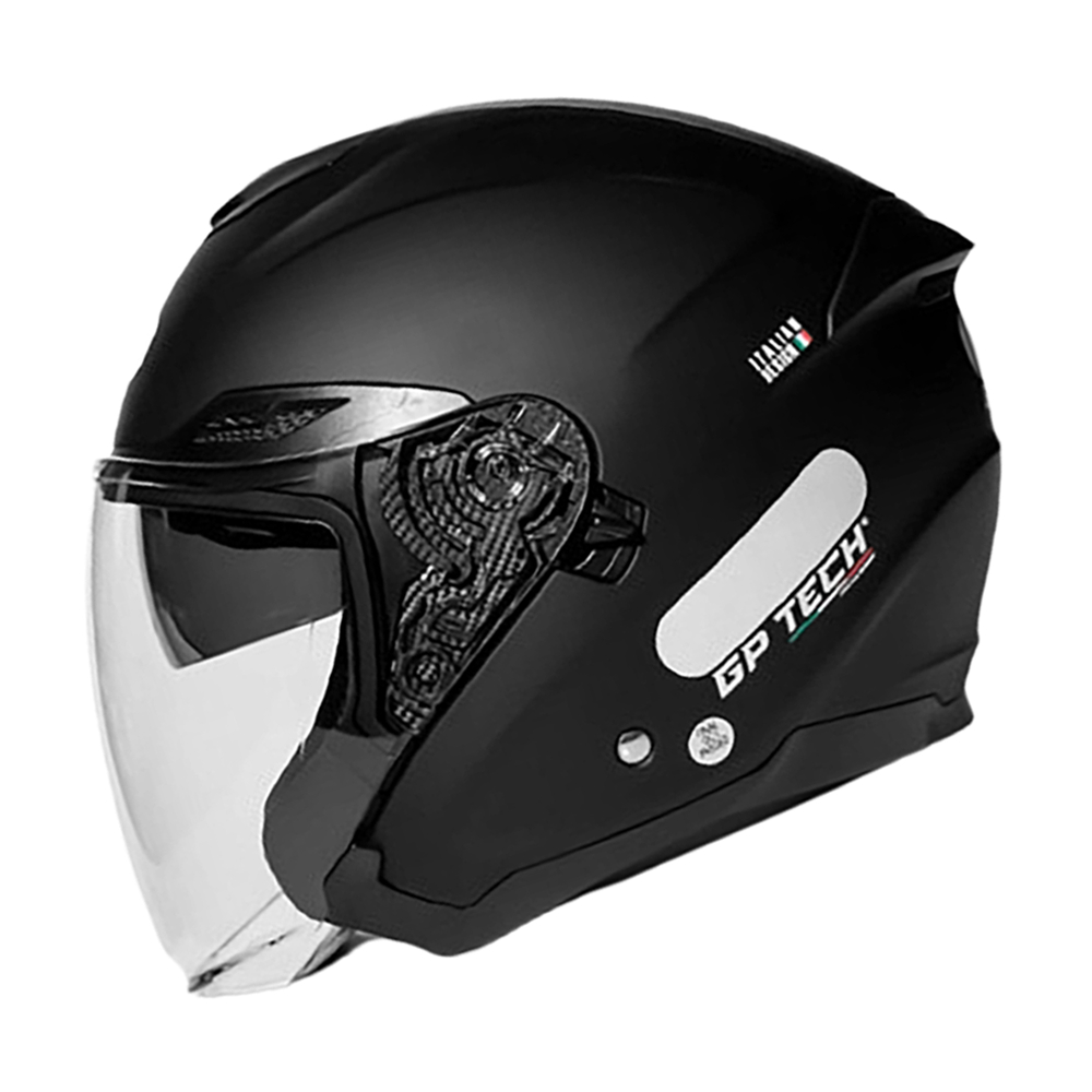 Capacete Gp Tech Open OF669 Preto Fosco Com Viseira Interna Fumê