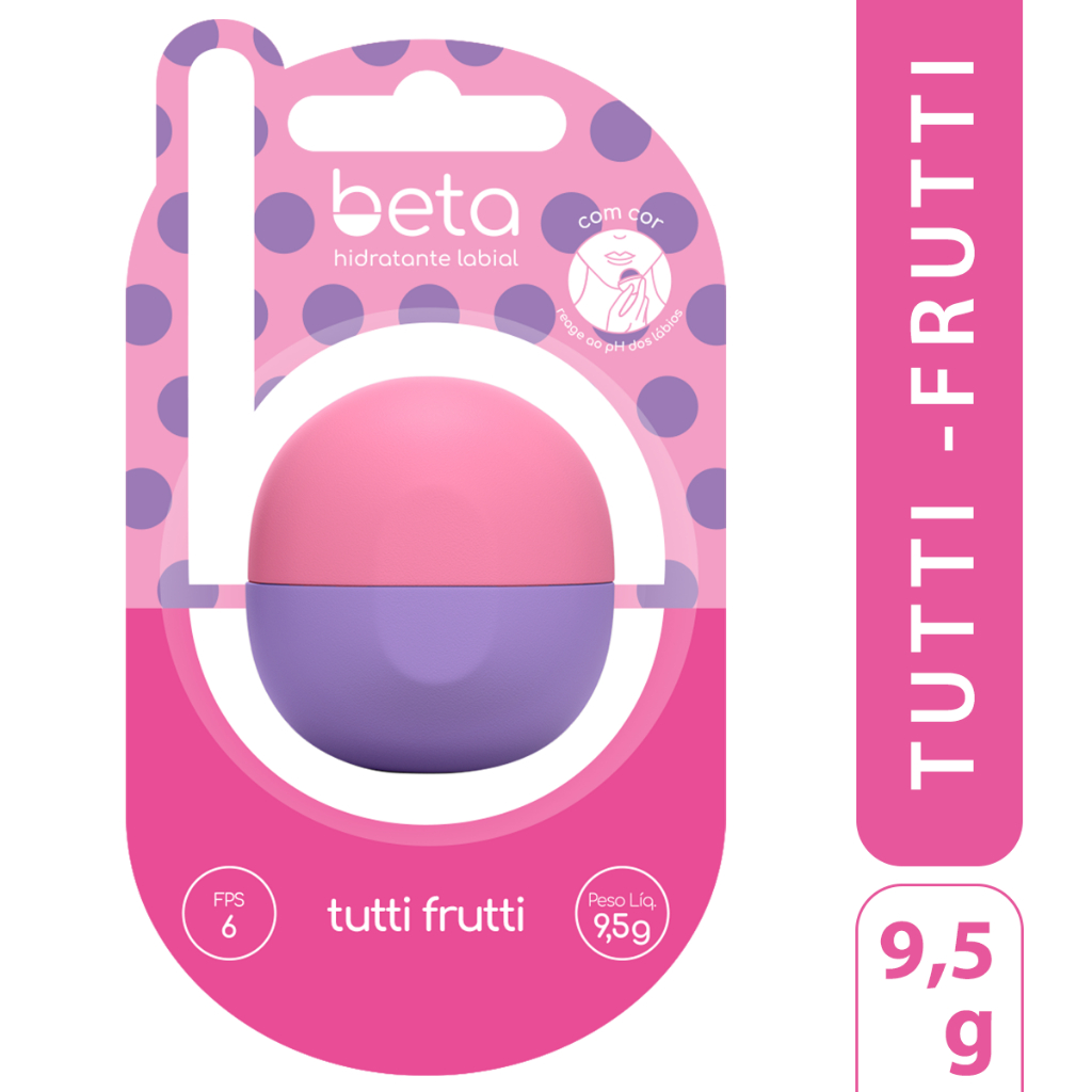 Hidratante Labial Beta Next Gen Tutti Frutti – Cor Inteligente Rosa com FPS 6