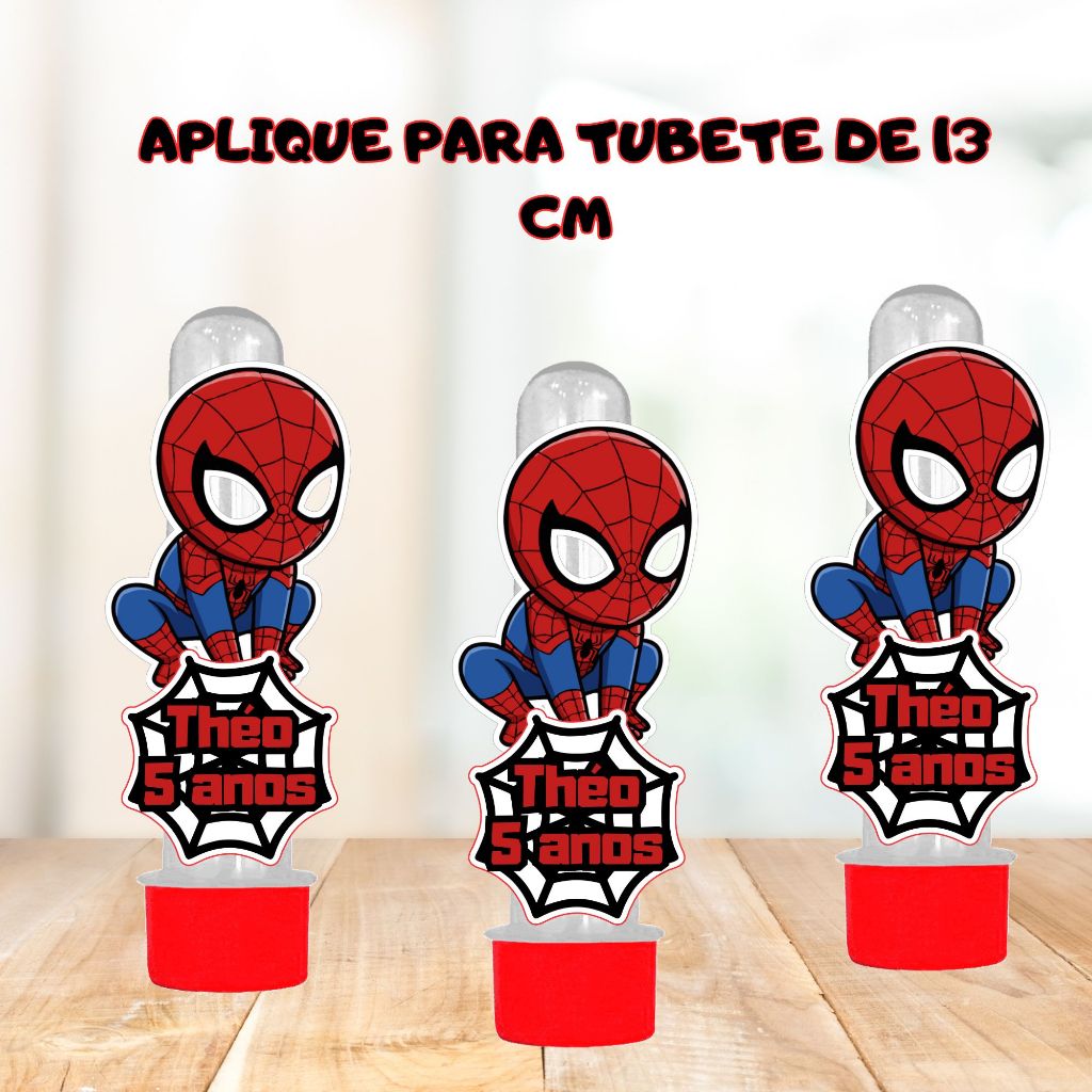 Apliques para Tubete Personalizados Homem aranha baby| Qualquer Tema | Festa Infantil | Lembrancinhas