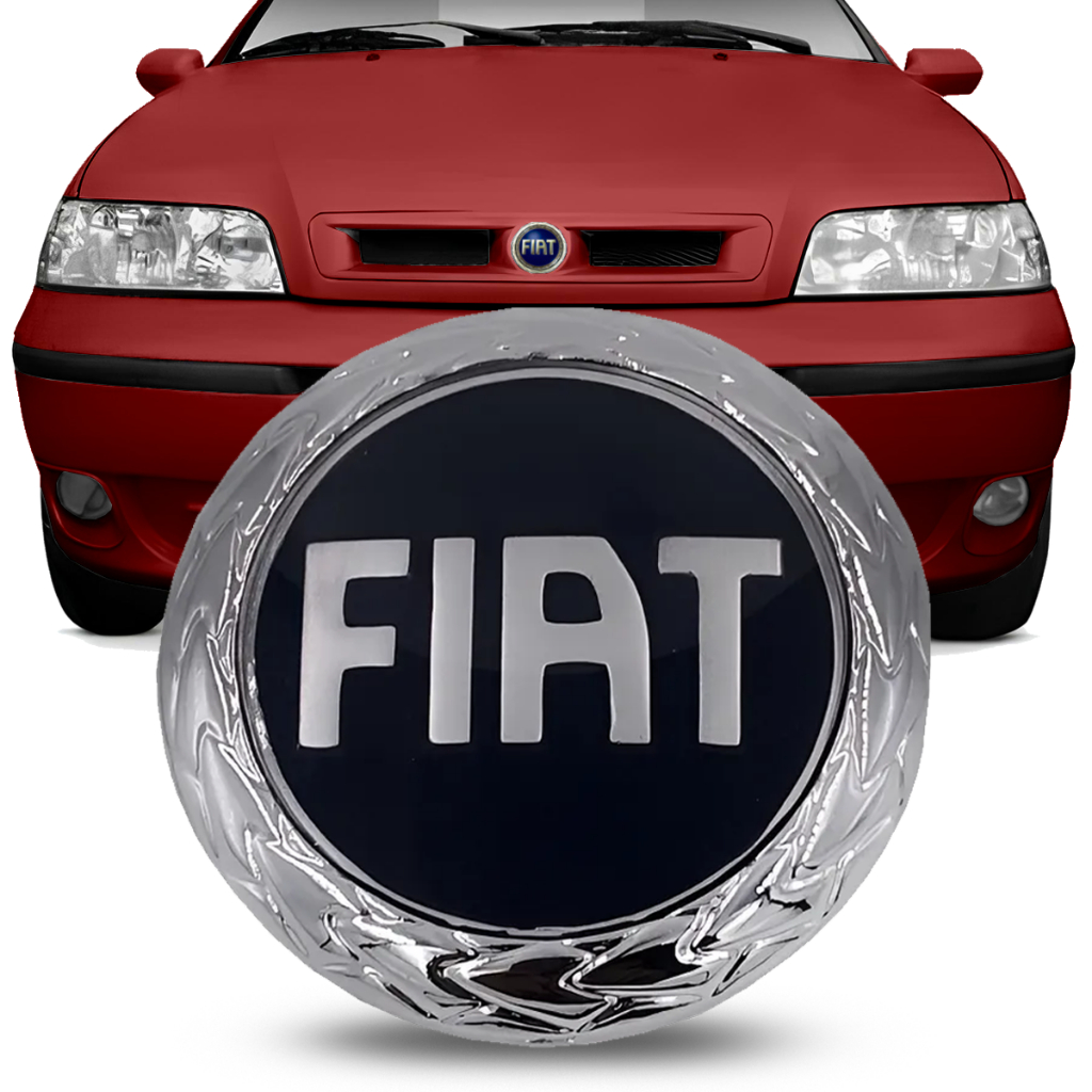 Emblema Fiat Grade Palio G2 Siena G2 Marea 2001 2003 A 2006 Azul Cromado