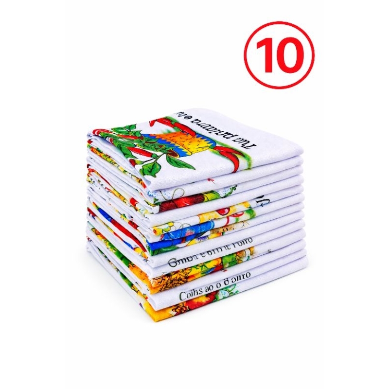 Pano De Prato Copa 100% Algodão Estampado Grande Atacado Kit Com 1, 5 e 10 Peças