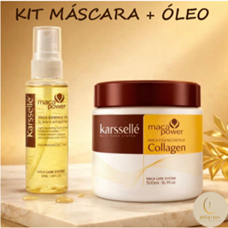 ✨ KIT PERFEITO – Máscara de Hidratação 500ml + Óleo de Argan 60ml - Karssellé✨ em Oferta na Shopee