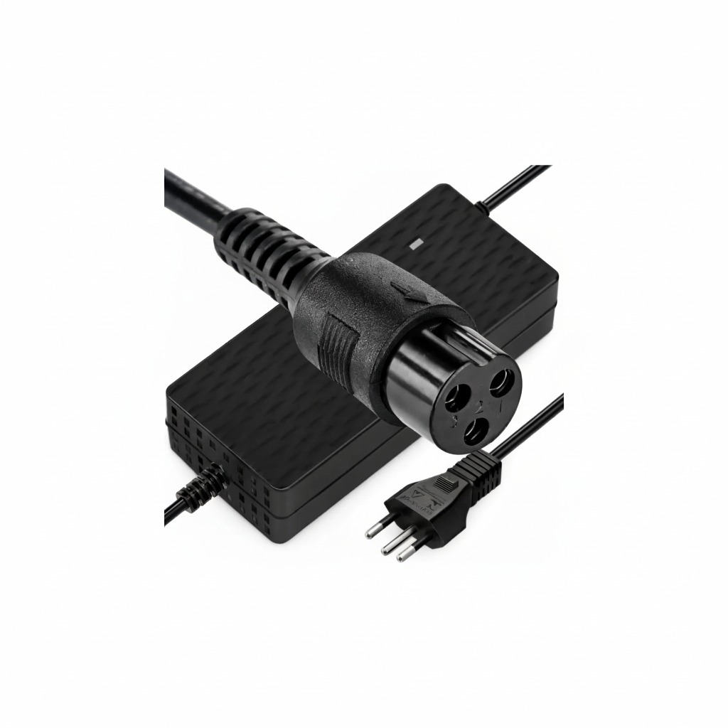 Fonte Carregador Para Bike Scooter Elétrica 54.6v 2a Bivolt 3 Pinos