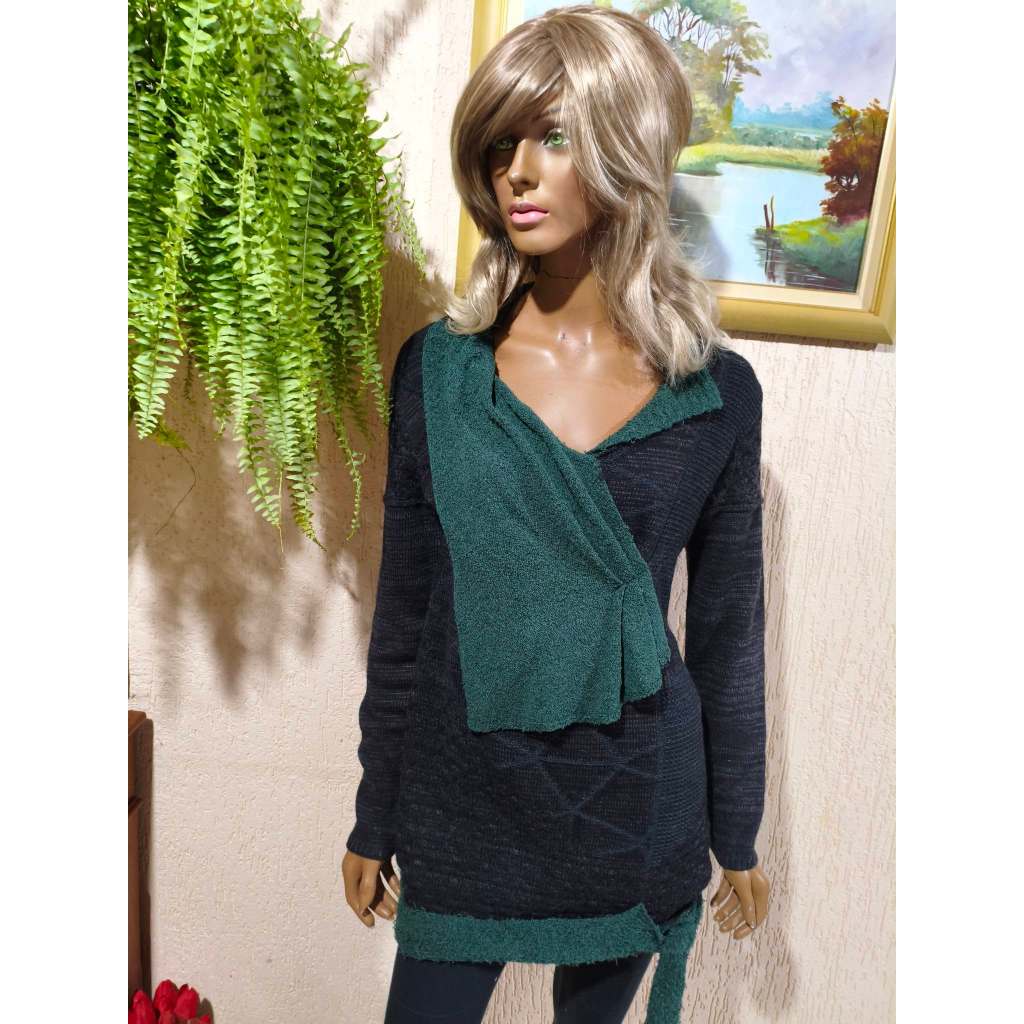 Casaco Adulto Feminino, Modelo Manga Longa, Fio Marrom, Tam: M, Marca: Bauerbauer1977