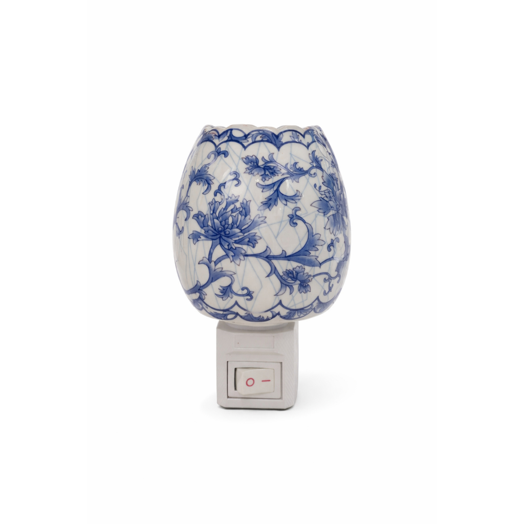 Difusor de Aromas em Cerâmica Elétrica 220V  | Luminária Decorativa para Ambiente | Folhas Brancas em Alto Relevo