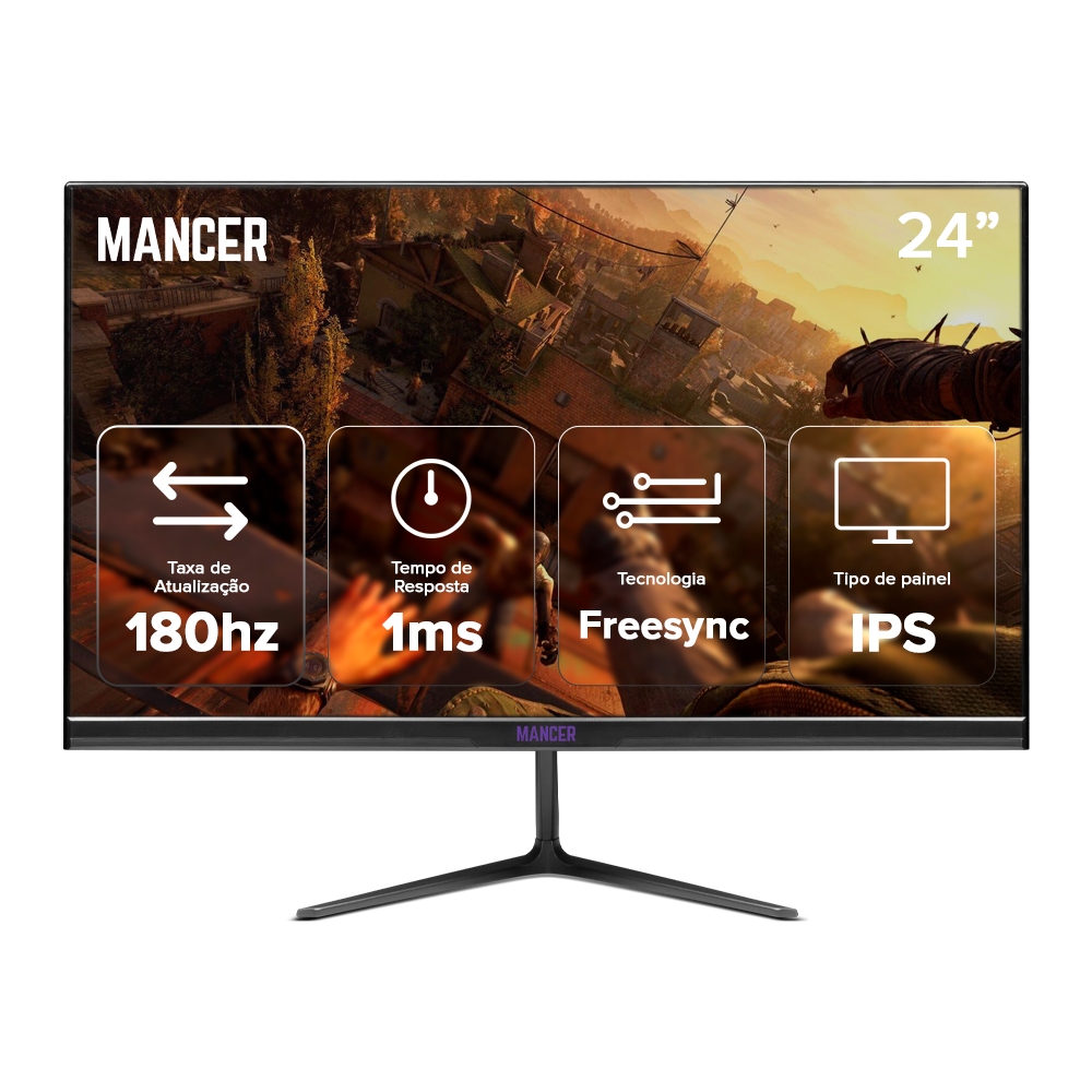 Monitor Gamer Mancer Valak Z4H, 24 Pol, IPS, 2K, 1ms, 180Hz, HDMI/DP, MCR-VKZ4H-BL02
