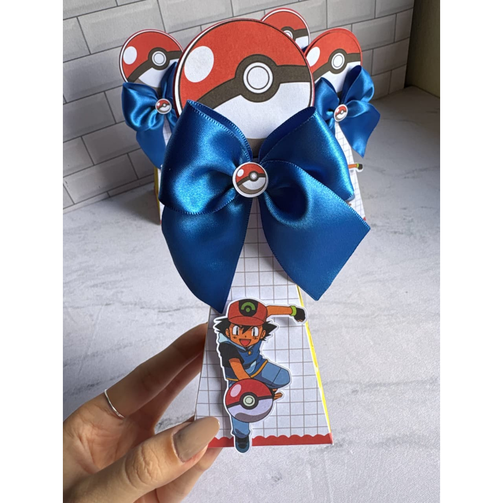 Caixa Pirâmide personalizada no tema Pokemon com 10/20/30 unidades - caixinha personalizada – lembrancinha personalizada
