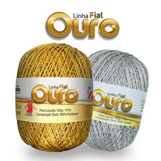 Linha Fial Ouro 117m Dourado Prata, Crochê, Tricô, Artesanato em Oferta na Shopee