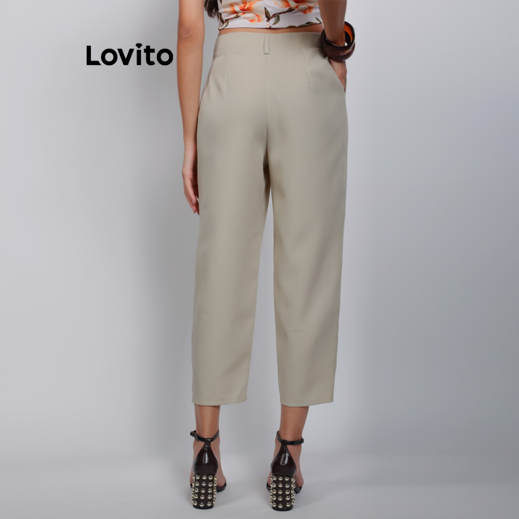 Lovito Calça Reta Cenoura Basica Alfaiataria Moda Feminina BRPTB1237BRL1267 · foto 2