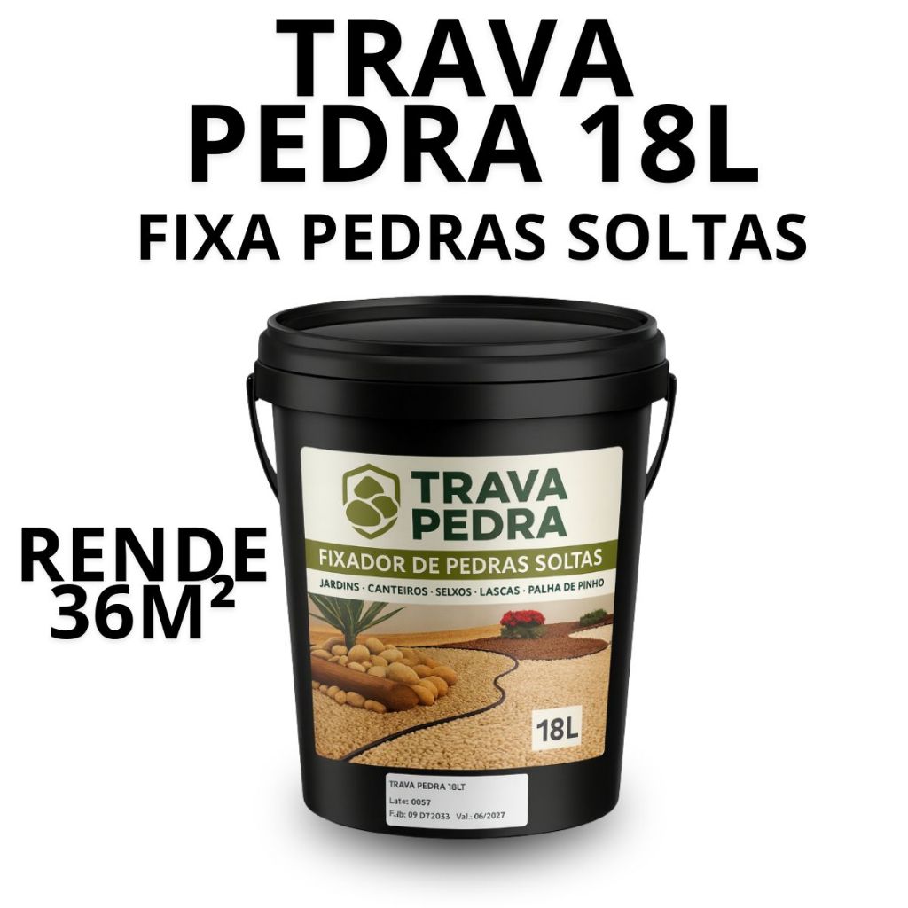 Trava Pedra 18L Alta Resistência Fixa Pedras Soltas Impermeabilizante Profissional