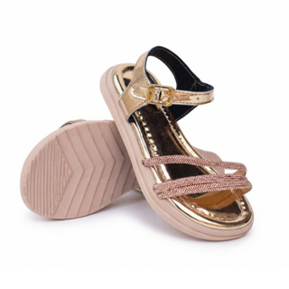 Sandália Strass Brilho Dourada Infantil Menina Feminino Leve e Confortável Delicada Sola Tratorada. em Oferta na Shopee