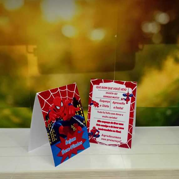 10 a 30 Plaquinhas de mesa Homem Aranha Vermelho- Centro de mesa Lembrancinhas de festa infantil
