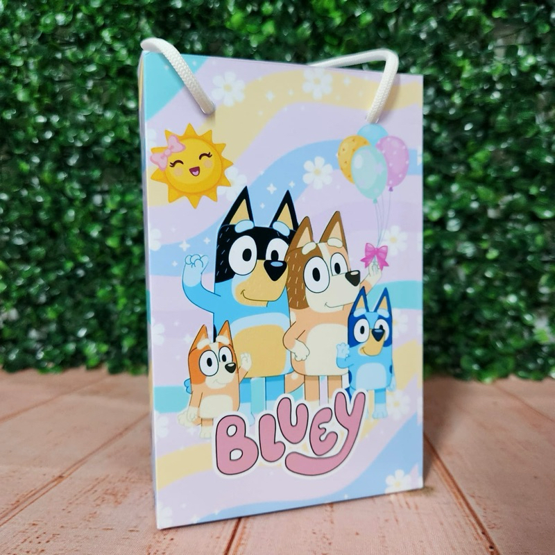 Sacolinhas Surpresa Personalizada Lembrancinha de Aniversário Bluey Rosa Festa Infantil Pronta Entrega