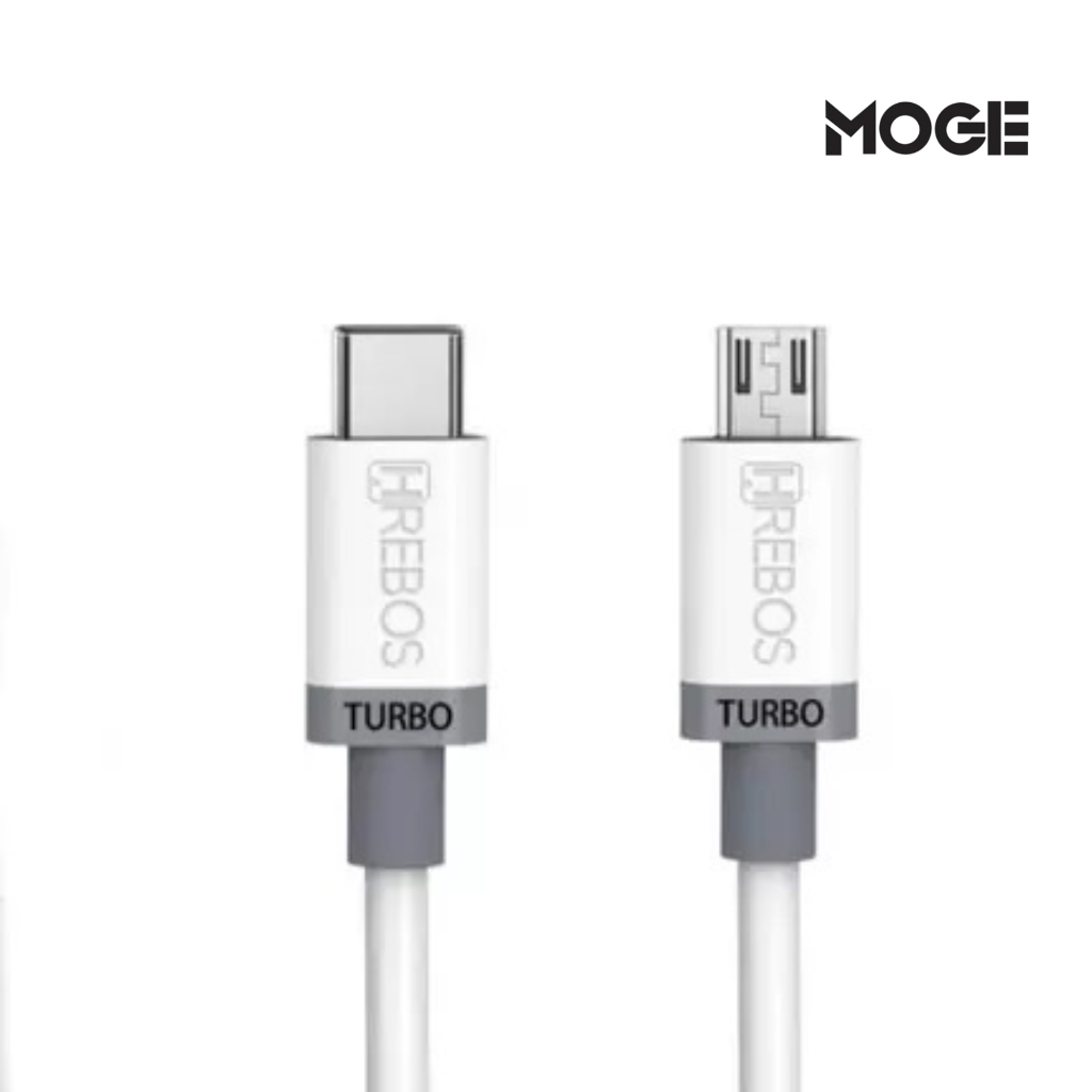 Cabo USB HREBOS 1m Turbo 3.1A | Type-C Lightning V8 | Carregamento Rápido