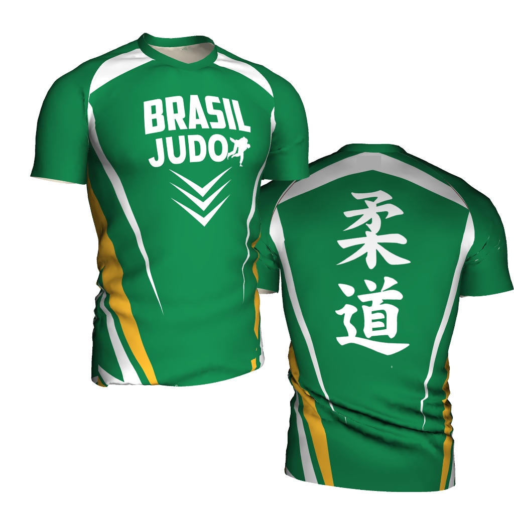 Rash Guard Judo Brasil - Camiseta Brasil Manga Curta Judo