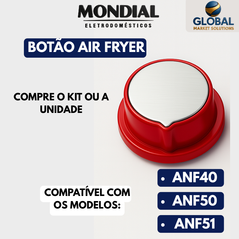 Botão Air Fryer Mondial AFN50 AFN40 AFN51 Vermelho Timer e Temperatura 4L e 5L  Original e Durável