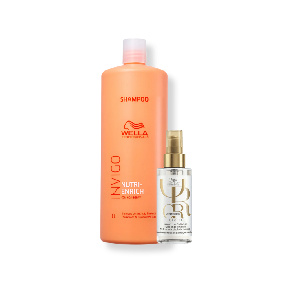 Kit Wella Professionals Invigo Nutri-Enrich - Shampoo 1L + Óleo Light 100ml