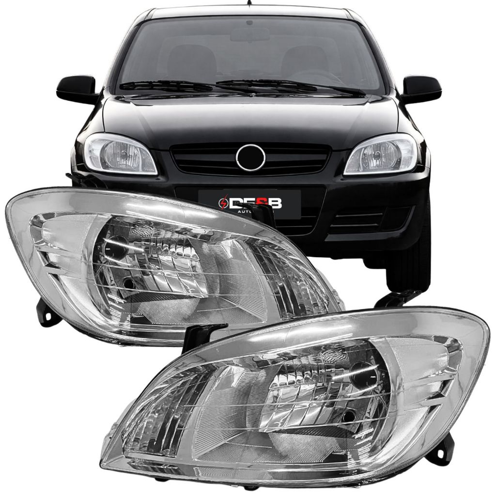 Kit Par Farol Diant Celta 07 2008 2009 2010 Cromado