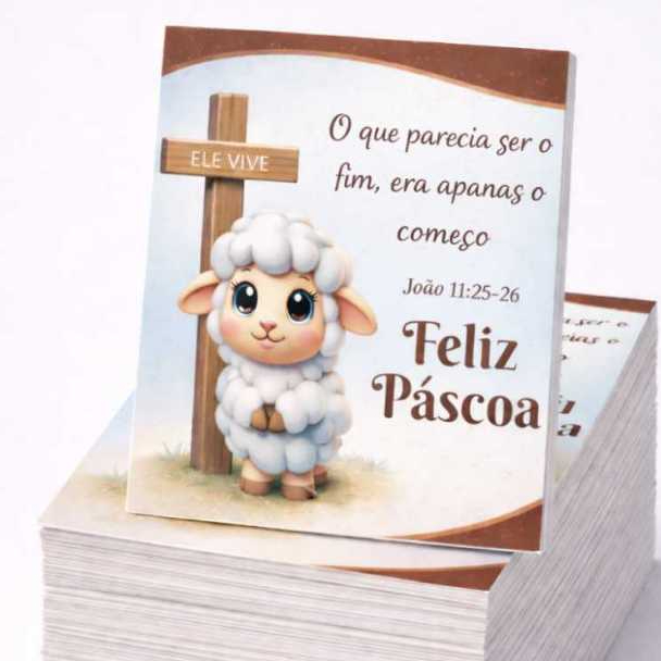 Mini Tag Páscoa - Brinde para loja, clientes e Igrejas - 4,87cm altura x 3,8 de largura