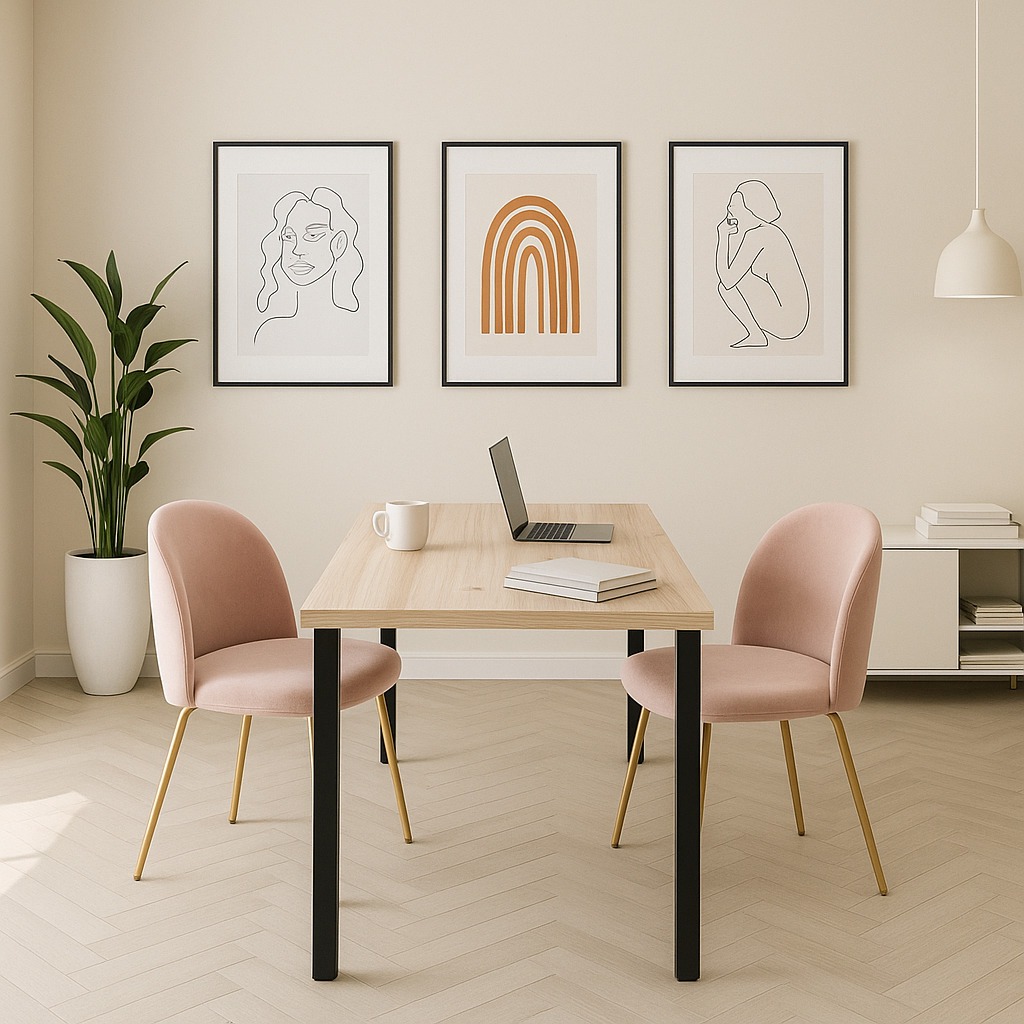 4 Pés de Mesa Industrial Ferro Robusto 80cm Preto Aparador — imagem 2 de 2