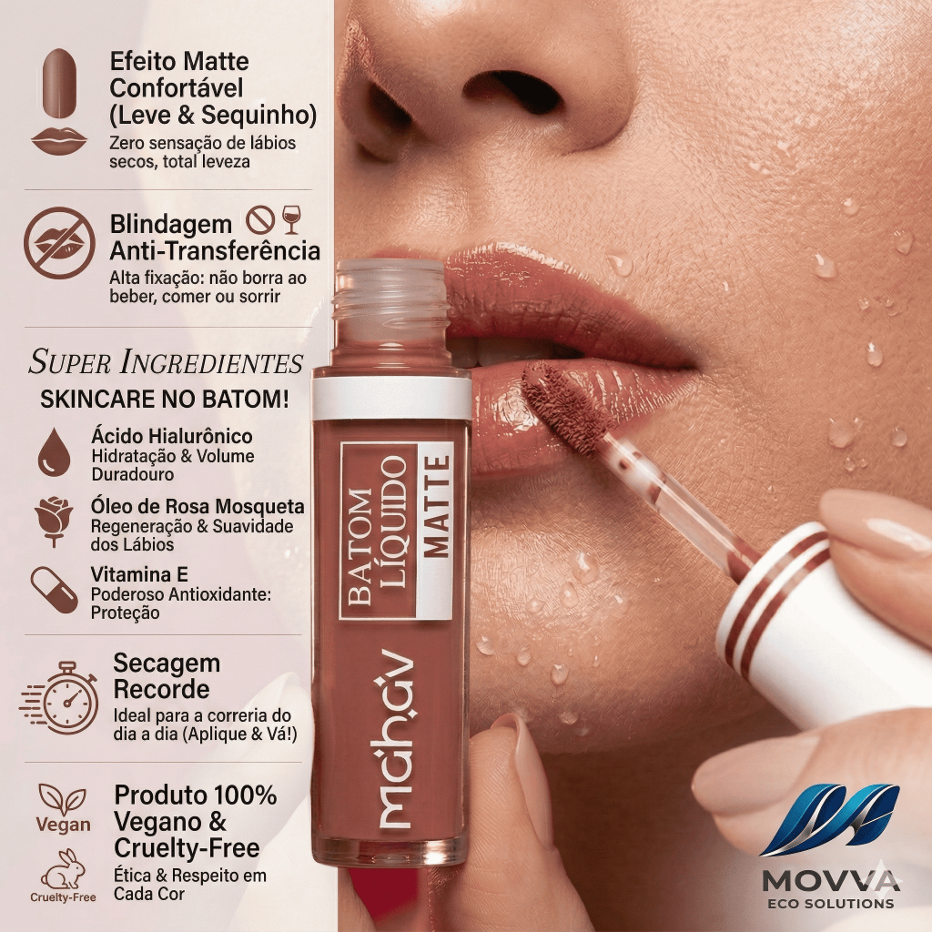 Batom Matte Líquido Mahav Original Diversas Cores Envio Imediato