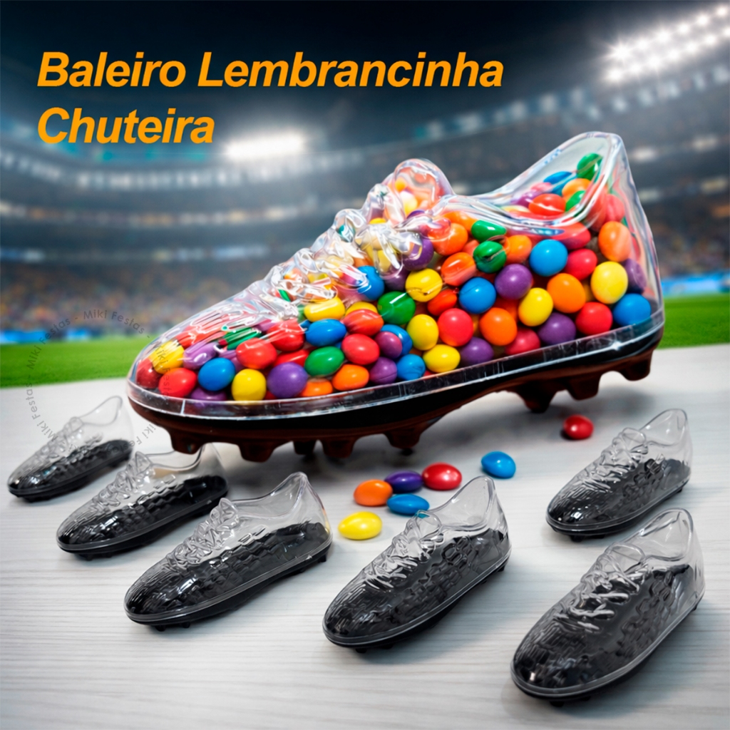 Kit 10 Ou 20 Baleiro Chuteira Futebol Lembrancinha Festa Aniversário Decoração Enfeite Acrílico