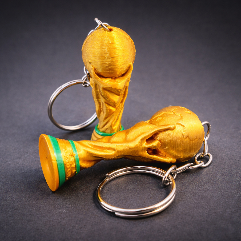 Chaveiro Taça Copa do Mundo Dourado Mini Troféu Futebol Presente Criativo 1 unidade