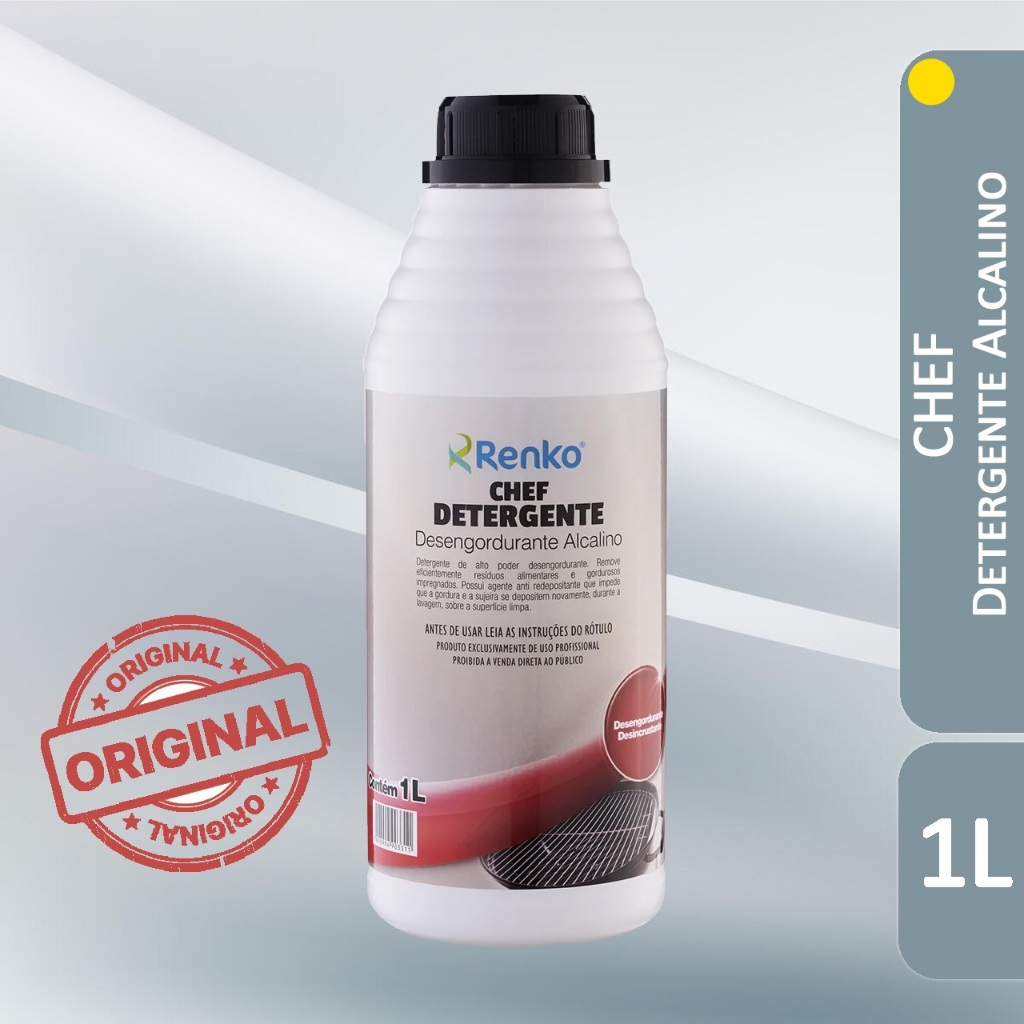 Chef Detergente Desengordurante Alcalino Concentrado 1 Litro - Renko em Oferta na Shopee