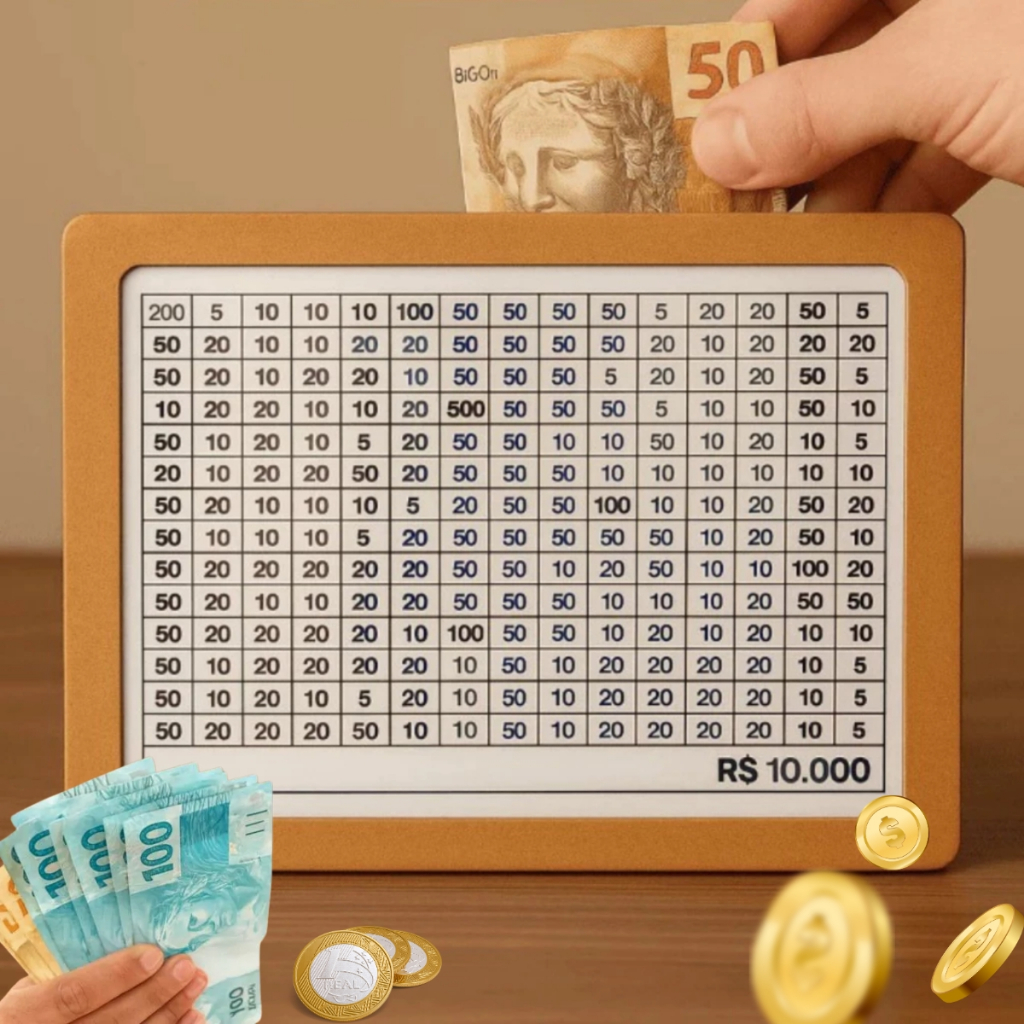 Cofre Desafio 10mil/5mil/1mil - Caixa Dinheiro De Madeira - Método Japonês - Escolha seu Objetivo! em Oferta na Shopee