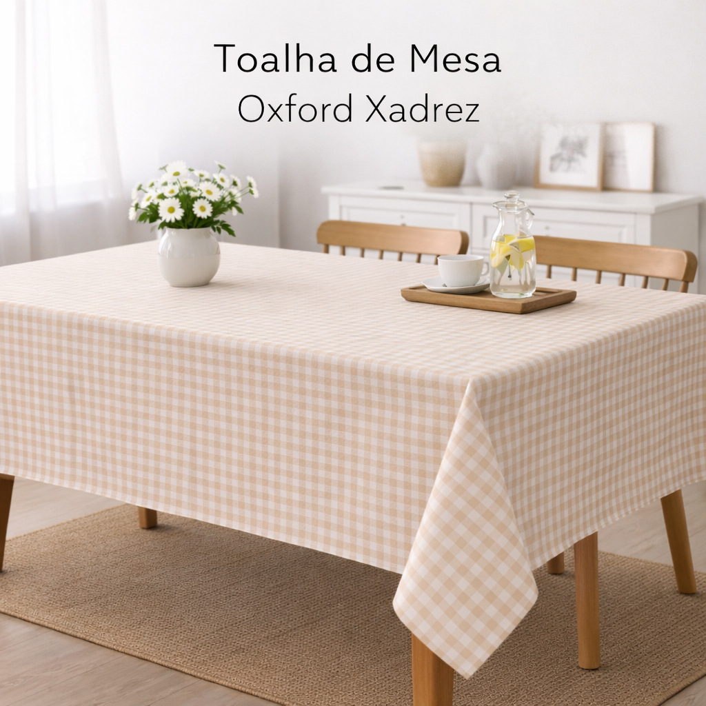 Toalha de Mesa Xadrez Oxford - 4 6 8 Lugares