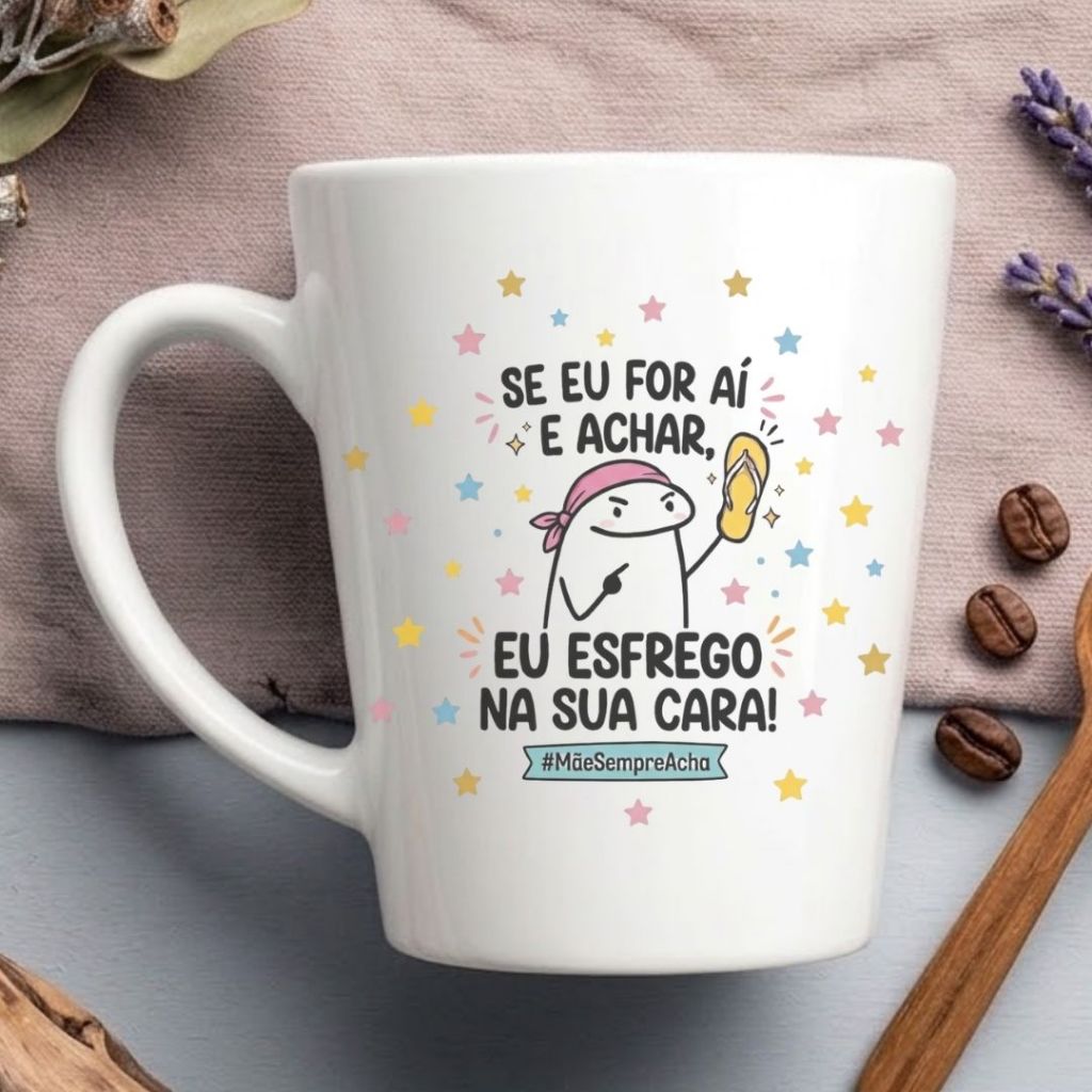 Caneca Flork Mãe Se Eu For Aí Achar Porcelana 300ml Presente Criativo Divertida em Oferta na Shopee