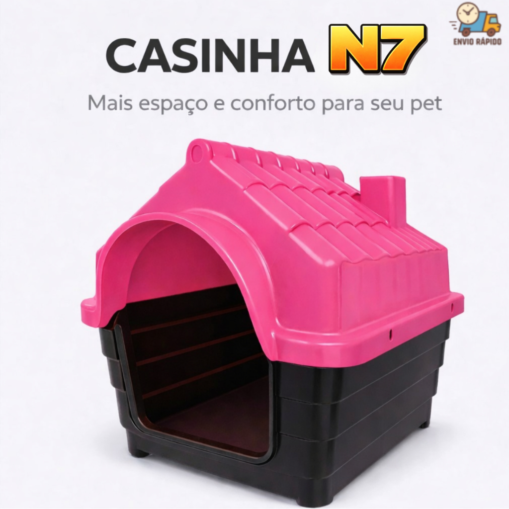 Casa Casinha Cachorro Plástica Desmontável N7 Grande Porte Médio/Grande