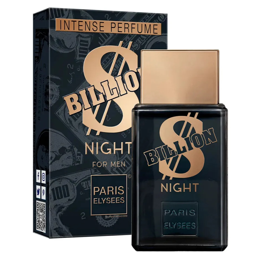 Perfume Masculino Paris Elysees Billion Night 100ml - Notas Frutais e Amadeiradas para Noites Elegantes