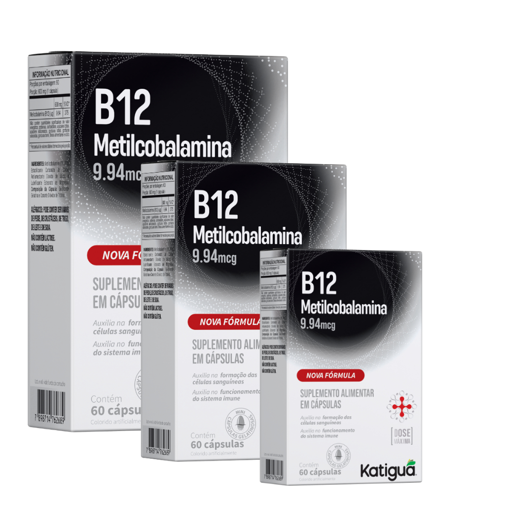 Metilcobalamina Vitamina B12 60 Capsulas Gelatinosas Não contém Glútem/Lactose