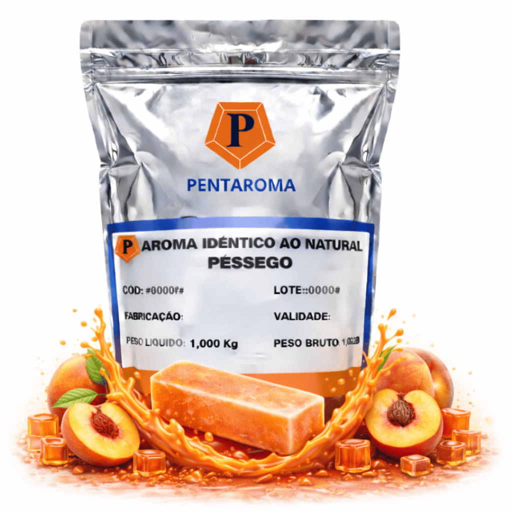 Aroma Profissional Gelo Saborizado - Pêssego - Pentaroma - 1Kg | Modinha do momento!
